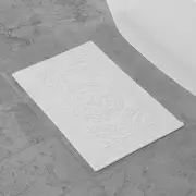 Cotton StoneWash Medallion 17x24 in. Bath Rug, White
