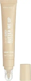 Rimmel London Oh My Gloss Butter Me Up Lip Butter Balm 001 Vanilla Frost, Hydrating Lip Balm, Tinted Lip Balm, Lip Care, Hydration, Nourishing, Squalene, 15ml (0.53oz)