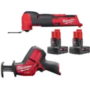 Milwaukee Oscillating Multi-Tool + HACKZALL 12V Li-Ion Cordless w/ (2) Batteries