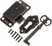 NUOBESTY 1Set Antique Cabinet Lock Vintage Lock Kit with Key for Cupboards Dresser and Furniture Easy Installation Reliable Security for Your Valuables Elegant Design