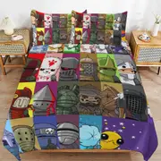 a1612 Castle Crashers Duvet Cover Set, 3 Piece Bedding Set 86x70" Double Sided Printing Decorative Comforter Cover Set (1 Duvet Cover + 2 Pillow Shams