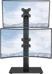 MOUNTUP Vertical Dual Monitor Stand, Stack Two Screens up to 32 inches,33 Lbs, F