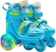Roller Skates for Learners, Elastic Fabric Adjustable Roller Skates for Kids, Professional Skate Shoes, Comfortable and Wear Roller Shoes, Ideal Gift Inline Roller Skate Shoes for Beginners, Boys and