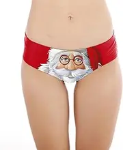 [Costume Bay] Womens Merry Christmas Bikini Mini Lingerie Briefs Gift Thong Sheer Comfortable Underpants Low Rise Attractive Adorable Decorative Sexy Panties