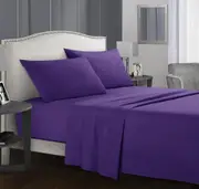 1800TC Delux Ultra Soft Microfibre Fitted Full Sheet Set Violet For All Sizes Bed