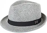 [JSAW] Hat Men's Pure Wool Blue Middle-Aged and Elderly Small Top Hat Autumn and Winter Warm Outdoor British Jazz Hat