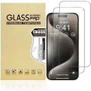 2-Pack HIMOVER Screen Protector for iPhone 15 / iPhone 15 pro [6.1 inch], Premium Tempered Glass Screen Protector Film, Case-Friendly, HD Clear
