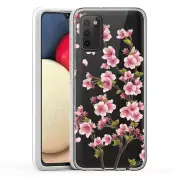 (Cherry Blows)ShockProof TPU phone case cover(Clear)for Samsung Galaxy A02S