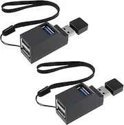 2PCS USB 3.0 Hub 1 Male to 3 Female Port (1 USB 3.0 & 2 USB 2.0) USB 3.0 Splitter Expansion Hub Portable High Speed Data Transmission for Mobile Hard Disk