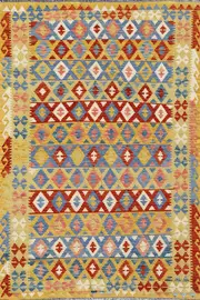 Afghan Kilim Zari Hand Knotted Rug - 303x198cm by Cyrus Rugs