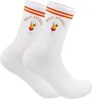 [GluckGeschenk] Aperol Socks, Funny Aperol Gift for Aperol Lovers, Unisex Socks for Men and Women, Tennis Socks, White, One Size