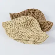 Women Straw Sun Hat Folding Beach Wide Brim Floppy Travel Fashion Summer