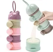 2 PCS 4 Layers Milk Powder Dispenser,Milk Powder Pots,Food Storage Tank, Candy Storage Tank, Formula Dispenser Portable Milk Powder Formula Dispenser Container Pot Box Milk Cans Snack Storage Box for Travel(BPA Free)