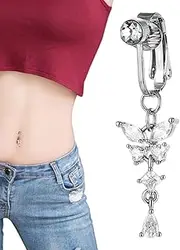 [Generic] Dangle Belly Button s,Navel Belly No Piercing - Belly NO Piercing Jewelry for Women Fake Ears Pendant Belly Button Good