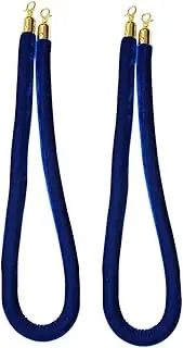 Blue Velvet Barrier Rope, Theater/Hotel/Bar/Bank Entrance, VIP Stanchion Crowd Control Ropes for Directing Foot Traffic, 1/1.5/2/2.5/3/3.5/4m Long (Color : Silver Hooks, Size : 5m/16.4ft) (Gold Hook