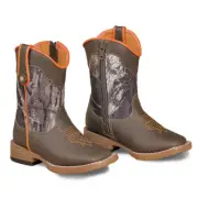 Double Barrel Toddler Camo Buckshot Side Zipper Western Boot Square Toe 44118222