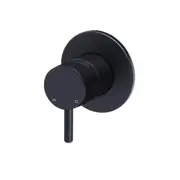 MEIR Round Brass Basin/Bath Short Pin Lever Mixer - Wall Mounted - Matte Black