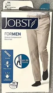 Jobst For Men Compression Stockings 20-30 mmHg Black Large Knee High CT New