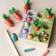 兒童木製磁力性釣魚 捉蟲子拔蘿蔔玩具 顏色空間大小認知啟蒙益智玩具 兒童玩具益智玩具 套裝1歲寶寶玩具禮物【包郵】