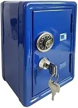 Mini Bank Money Box Hidden Safes Retro Rotating Password Cash Coins Saving Box Bank Safe Box Automatic(Blue)