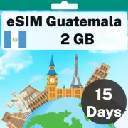eSIM Guatemala - 2 GB - 15 Days - Travel eSIM | QR code activation
