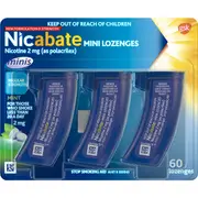 Nicabate Quit Smoking Mini Lozenge 2mg Nicotine 60 pack