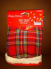 Plaid and White Mini Christmas Tree Skirt 18"