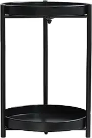 Olly & Rose Metal Stand - 2 Tier Plant Stand - Matt Black - Side Table Coffee Table D 31cm H 43cm