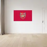 Licensed Decor Arsenal FC Vinyl Wall Sticker - Small (65cm (w) x 40cm (h) - Colour Crest on Lightening Texture, red