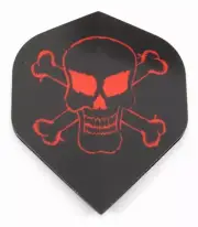 RED SKULL AND CROSSBONES Standard Dart Flights 5 sets (15 flights) - 75 Micron