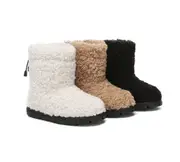 EVERAU® UGG Kids Sheepskin Wool Plush Adjustable Drawstring Boots Peggy