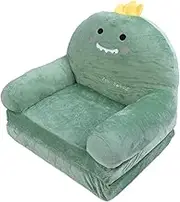 Foldable Kids Sofa, Cute Cartoon Soft Comfortable Sofa Bed, Kids Couch for Toddlers with Dinosaur Plush Design, Easy Care (2 Tier)