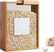 Wooden Cereal Storage Box, Wood Acrylic Rice Dispenser, Bamboo Dispenser, Clear Moistureproof Rice Storage Container with Slide Lid for Grains Snacks Cereals Dry Goods (1PC)