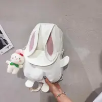 在飛比找ETMall東森購物網優惠-可愛韓國軟妹小清新兔耳朵雙肩包