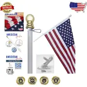 Sturdy Outdoor American Flag and Tangle-Free Flagpole Set - 3x5 ft & 6 ft Pole