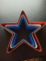 lot of 3 Wilton Metal stars 4th of July Cookie Cutters Stacking Nesting set