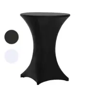 24x30 Cocktail Spandex Stretch Square Corners Tablecloth Black