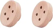 Drawer Knobs Wood 2Pcs Button Wardrobe Handle Wardrobe Cabinet Kitchen Drawer Solid Wood Round Door Handle Button D
