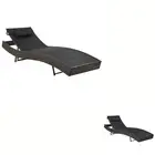 Sun Lounger Outdoor Furniture Sofa Day Bed Poly Rattan and Textilene vidaXL