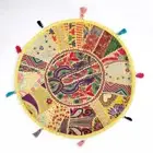 22" Pillow/Seat Cover Throw/Bean Bag Large With Bohemian Patchwork Yellow