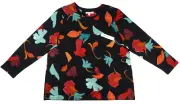 NEW! Chico's Touch of Cool Abstract Print Layering Tee Black Teal Sz 4 XXL / 20