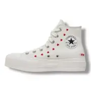 Converse Chuck Taylor All Star Lift Platform High Embroidered Hearts Size 9.5
