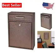 Elegant Bronze Wall-Mounted Mailbox - Security Drop Box with Anti-Fishing Design