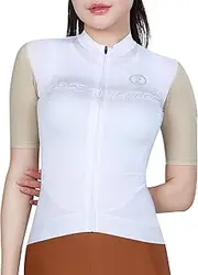 [INBIKE] IHX346 Women's Cycling Jersey Short Sleeve Quick-Drying High Elasticity Breathability and Comfort Summer Cycling Clothing Jersey, Khaki, M