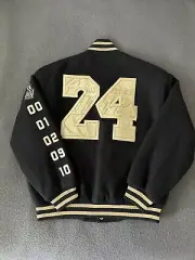 Kobe Bryant Los Angeles Lakers Retirement Varsity Jacket JH Design Black Gold