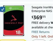 Seagate IronWolf Pro ST18000NE000 18TB Internal Hard Drive NAS HDD SATA 7200RPM