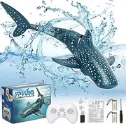 GearRoot Remote Control Shark Toy RC Boat 1:18 Scale 2.4G High Simulation Shark Large Capacity 700mAh Great Gift RC Boat Pool Water Toys for Boys Girls Kids (Blue)