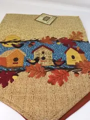 Black Crow Table Runner Harvest Fall Birds Orange Brown NWT L6