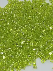 Vintage Silver lined Chartreuse Miyuki Shoji DELICAS Seed Beads 1.8mm Cube Japan