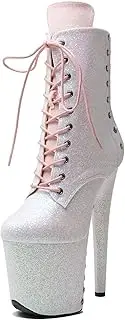 [WUXIN H&P] 8 in Pole Dance Boot Shoes For Women,8 in Exotic Stiletto Pole Dance Boot Shoes Platform,8 in Stiletto Platform Pole Dancing Shoes Ankle Boots Heels